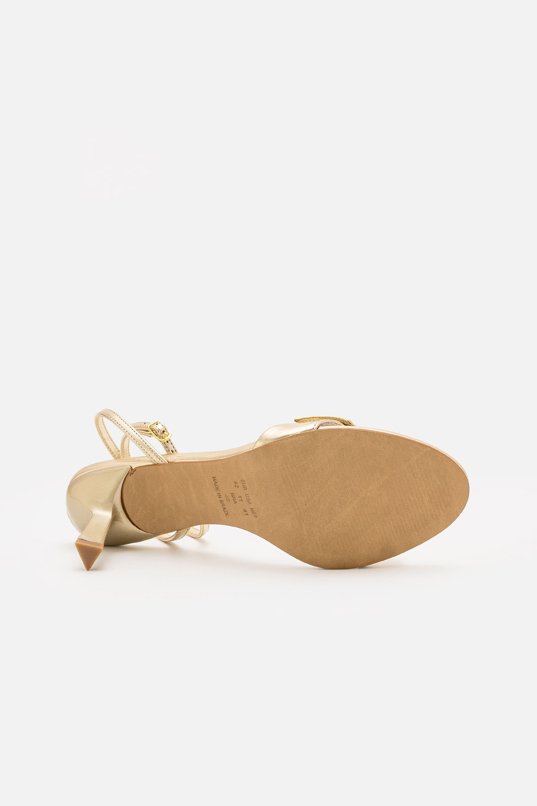 Sandália com Laço e Salto Geométrico Champagne Sandália com Laço e Salto Geométrico Champagne