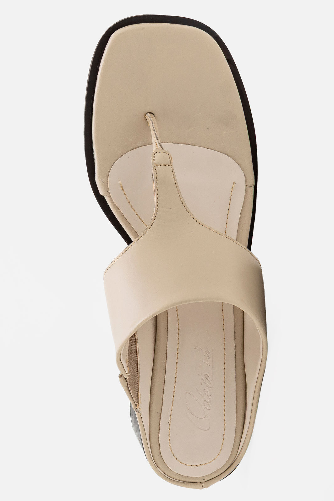 Mule Minimalista em Couro com Salto Bloco Off White