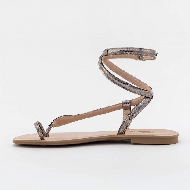 Rasteira Cobra com Tornozeleira Prata Velho