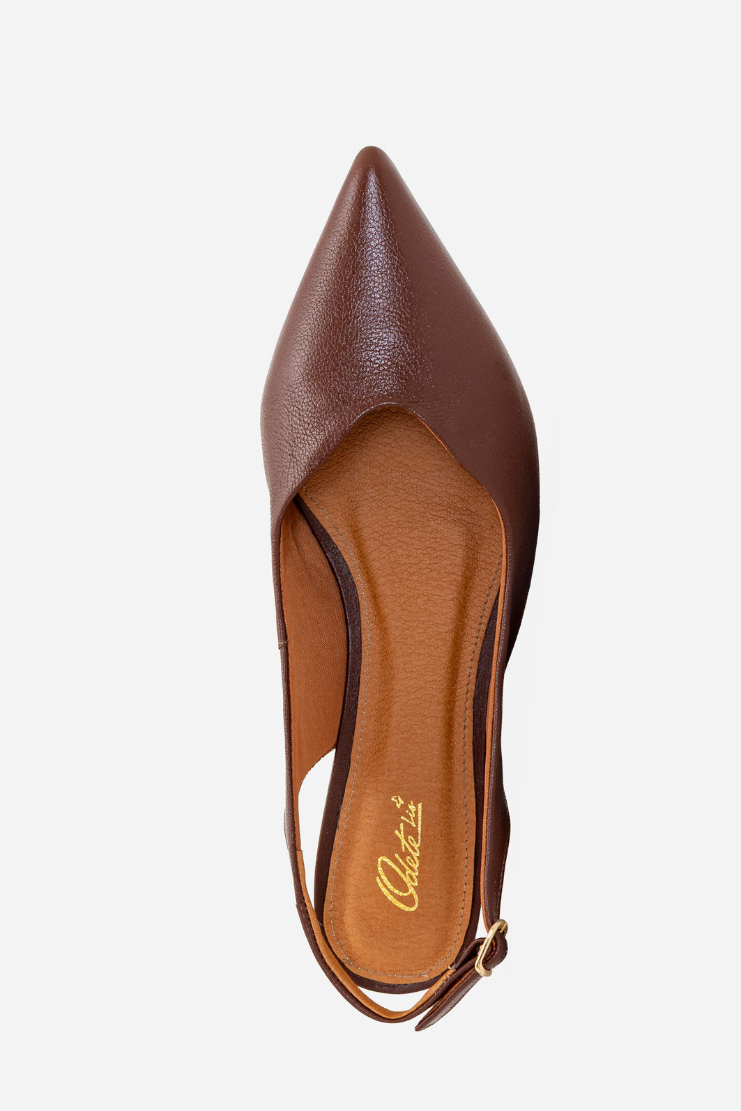 Slingback em Couro Marrom Slingback em Couro Marrom