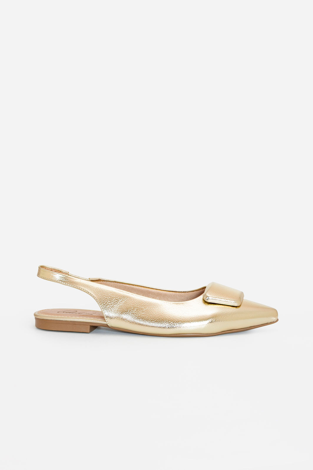 Slingback com Enfeite Rasteiro Champagne Slingback com Enfeite Rasteiro Champagne