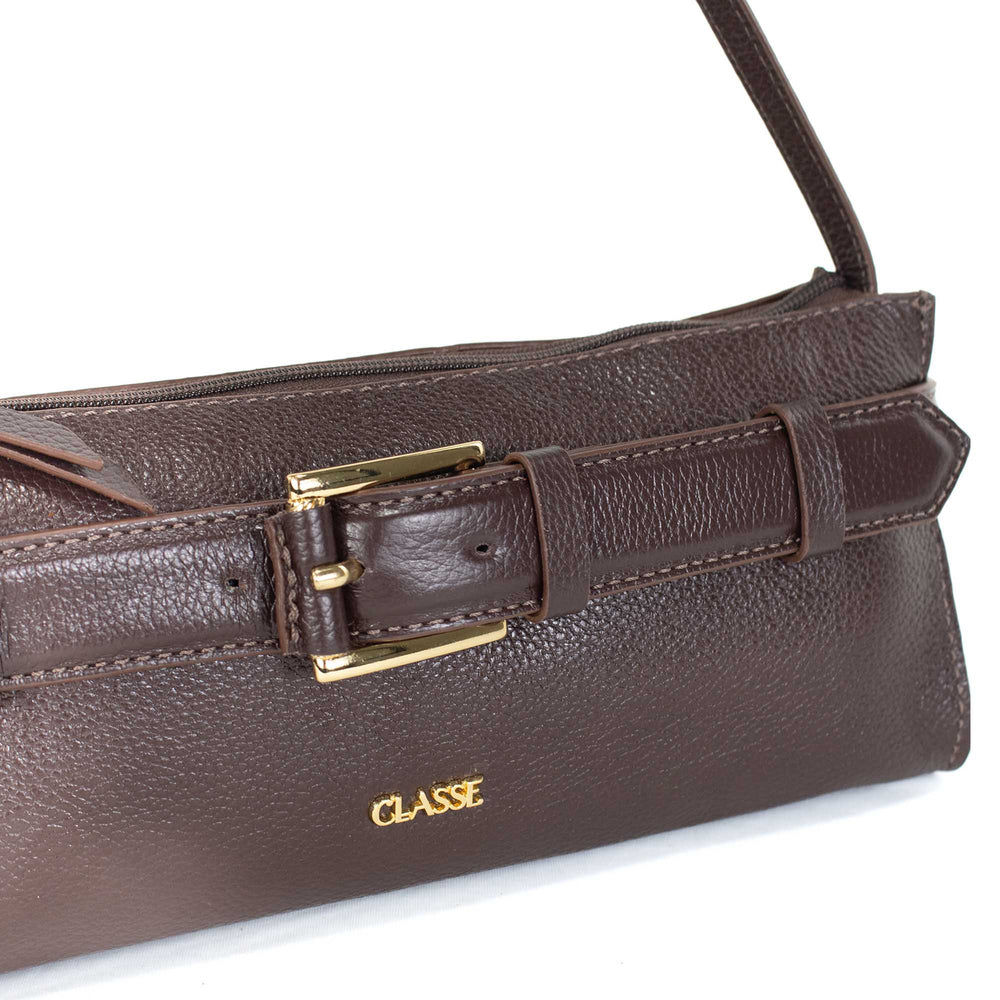 Bolsa Baguete Moderna em Couro Marrom Bolsa Baguete Moderna em Couro Marrom