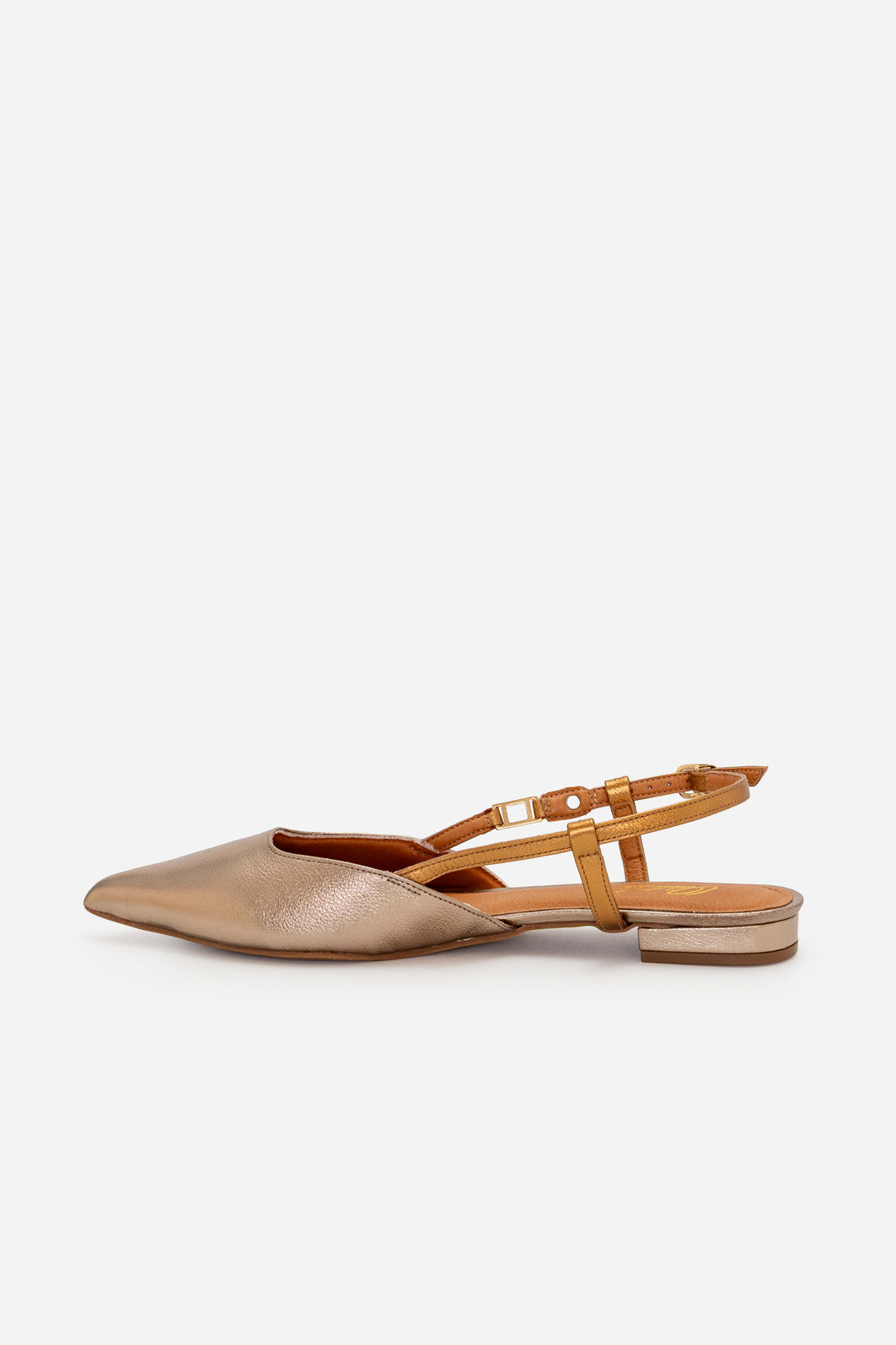 Slingback Elegante em Couro Prata Velho Slingback Elegante em Couro Prata Velho