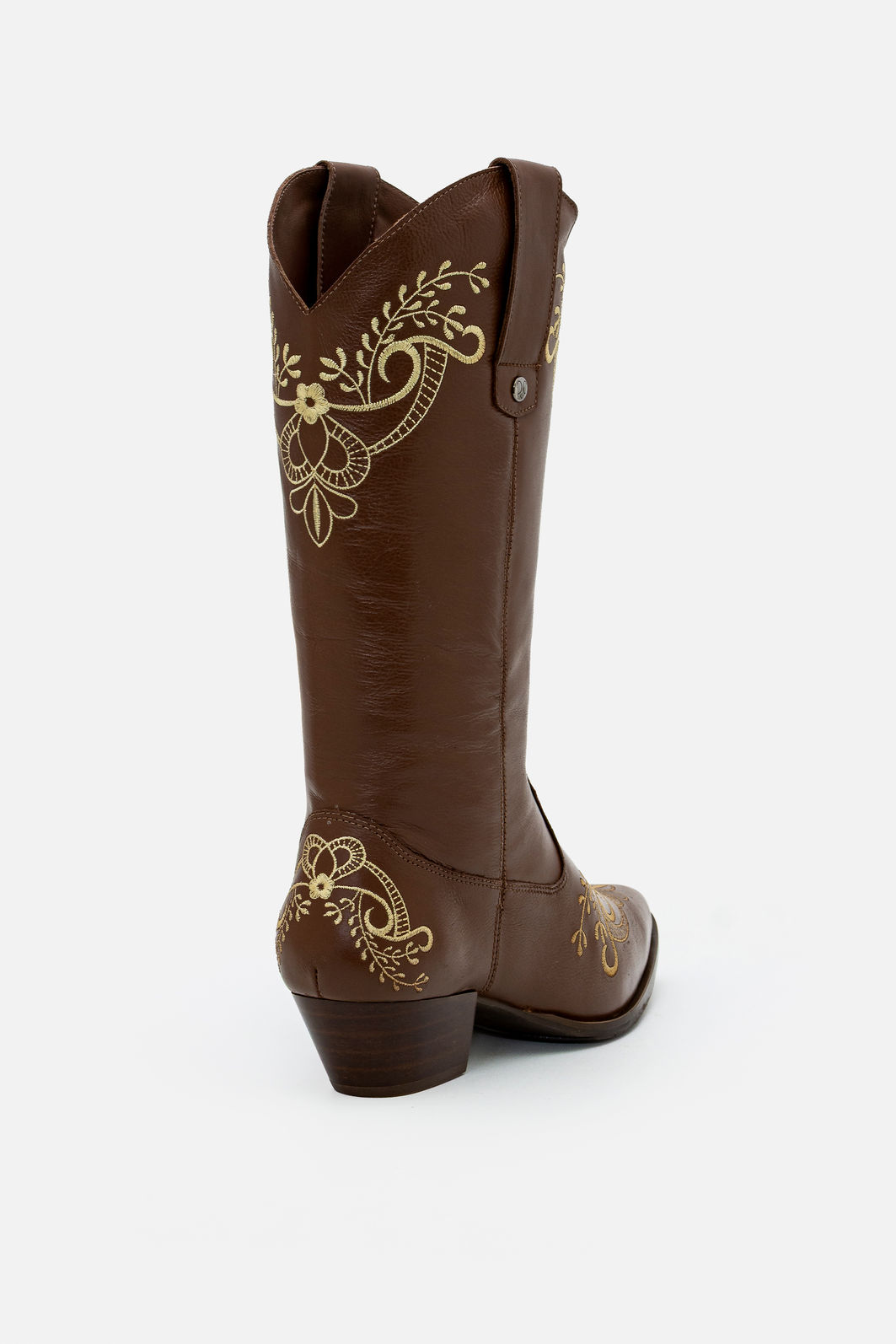 PRÉ-VENDA Bota Western em Couro com Bordados Tostado