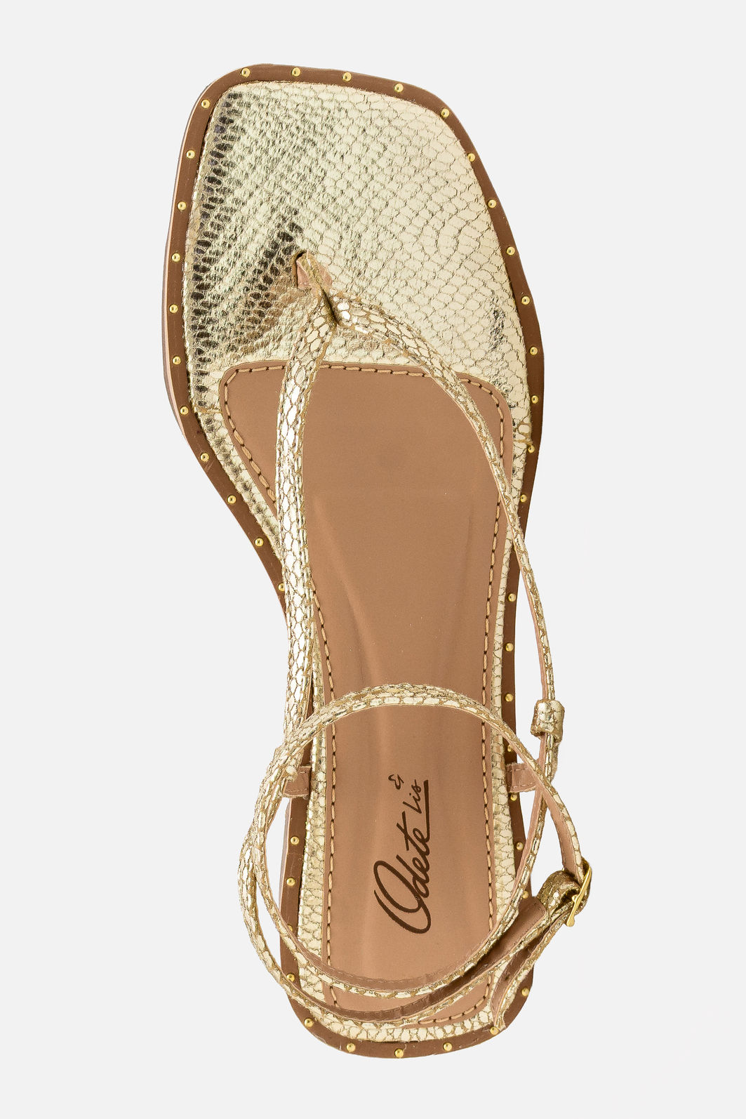 Rasteira Dedo Com Tornozeleira Ouro