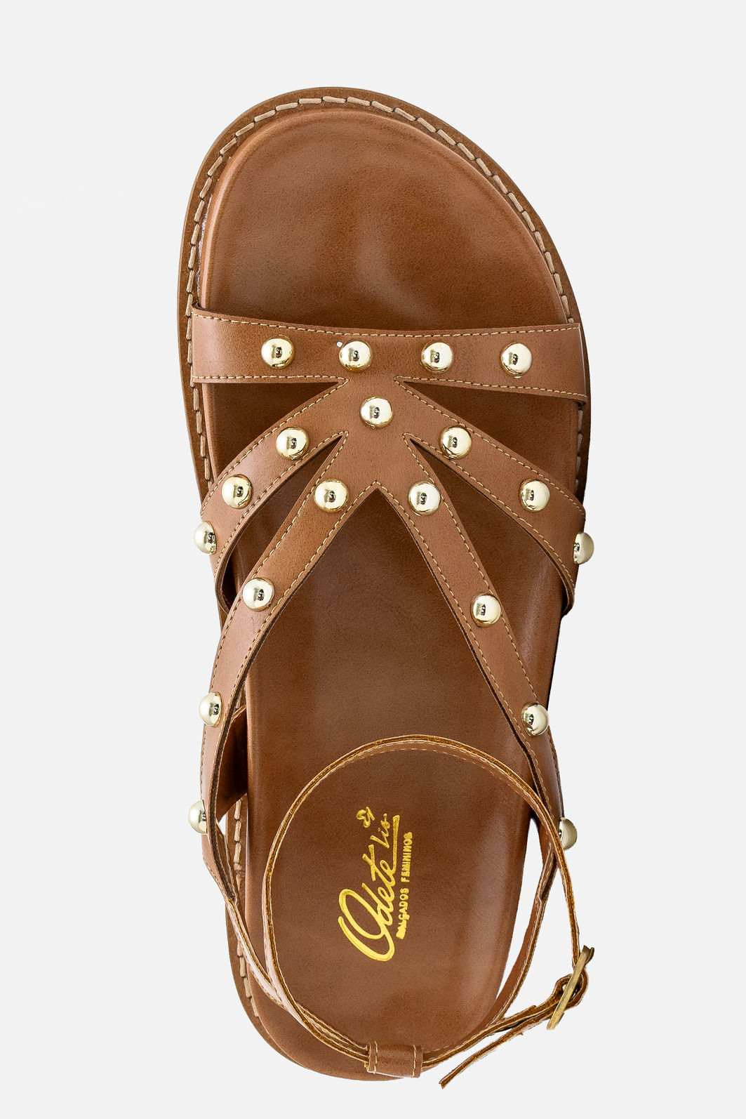 Papete com Enfeites Orgânicos e Tornozeleira Caramelo Papete com Enfeites Orgânicos e Tornozeleira Caramelo