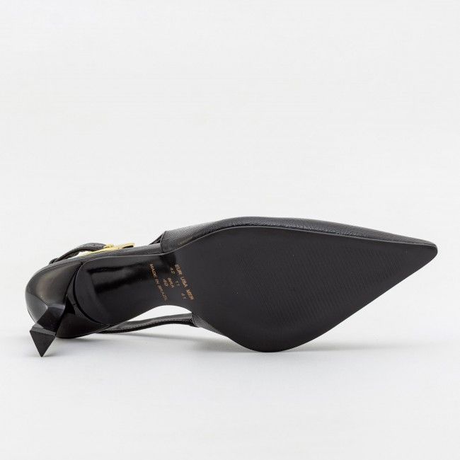 Slingback com Fivela e Salto Geométrico Preto Slingback com Fivela e Salto Geométrico Preto