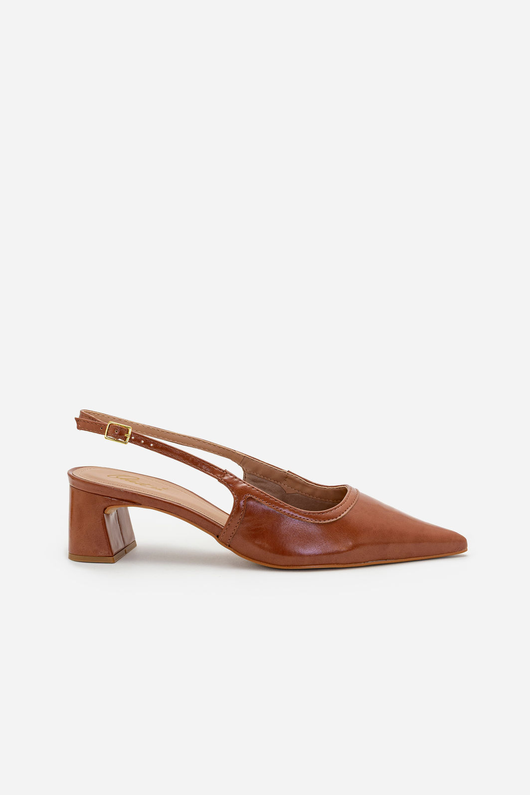 Chanel Elegante com Salto Bloco Tostado Chanel Elegante com Salto Bloco Tostado