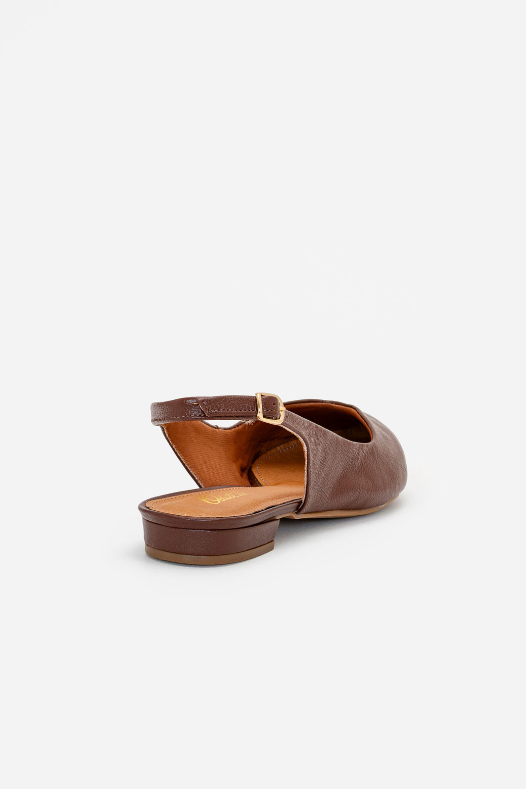 Slingback em Couro Marrom Slingback em Couro Marrom