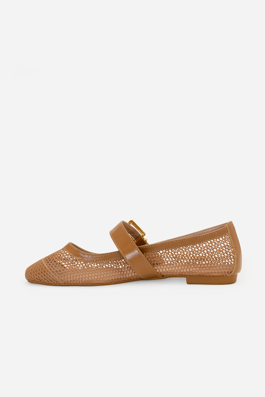 Sapatilha em Tela com Fivela Caramelo Sapatilha em Tela com Fivela Caramelo