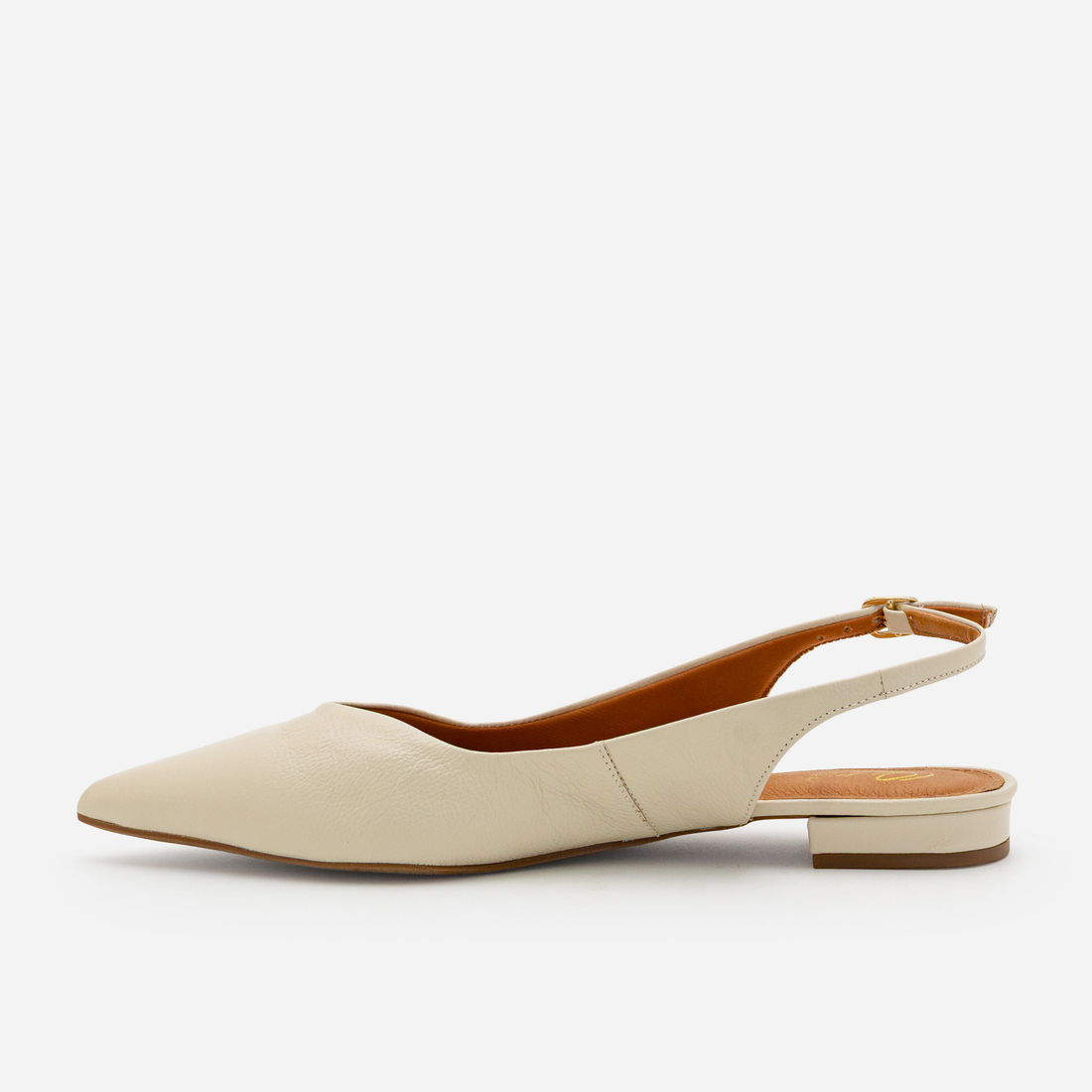 Slingback em Couro Off White Slingback em Couro Off White