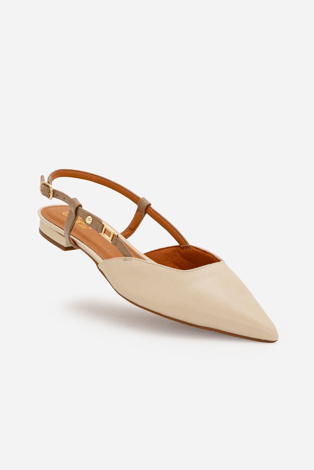 Slingback Elegante em Couro Off White Slingback Elegante em Couro Off White