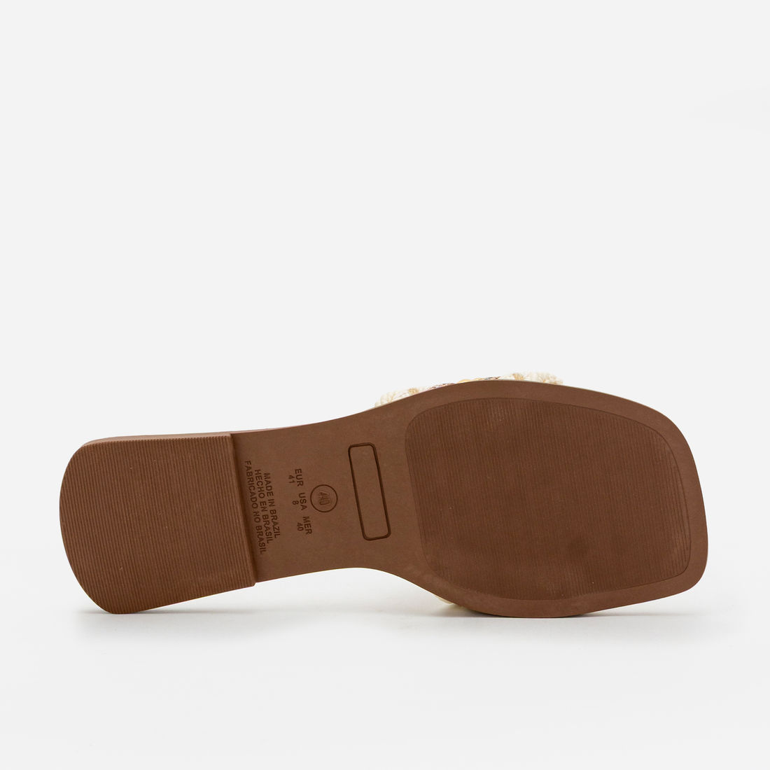 Rasteira com Tira Larga Bordada Off White Rasteira com Tira Larga Bordada Off White
