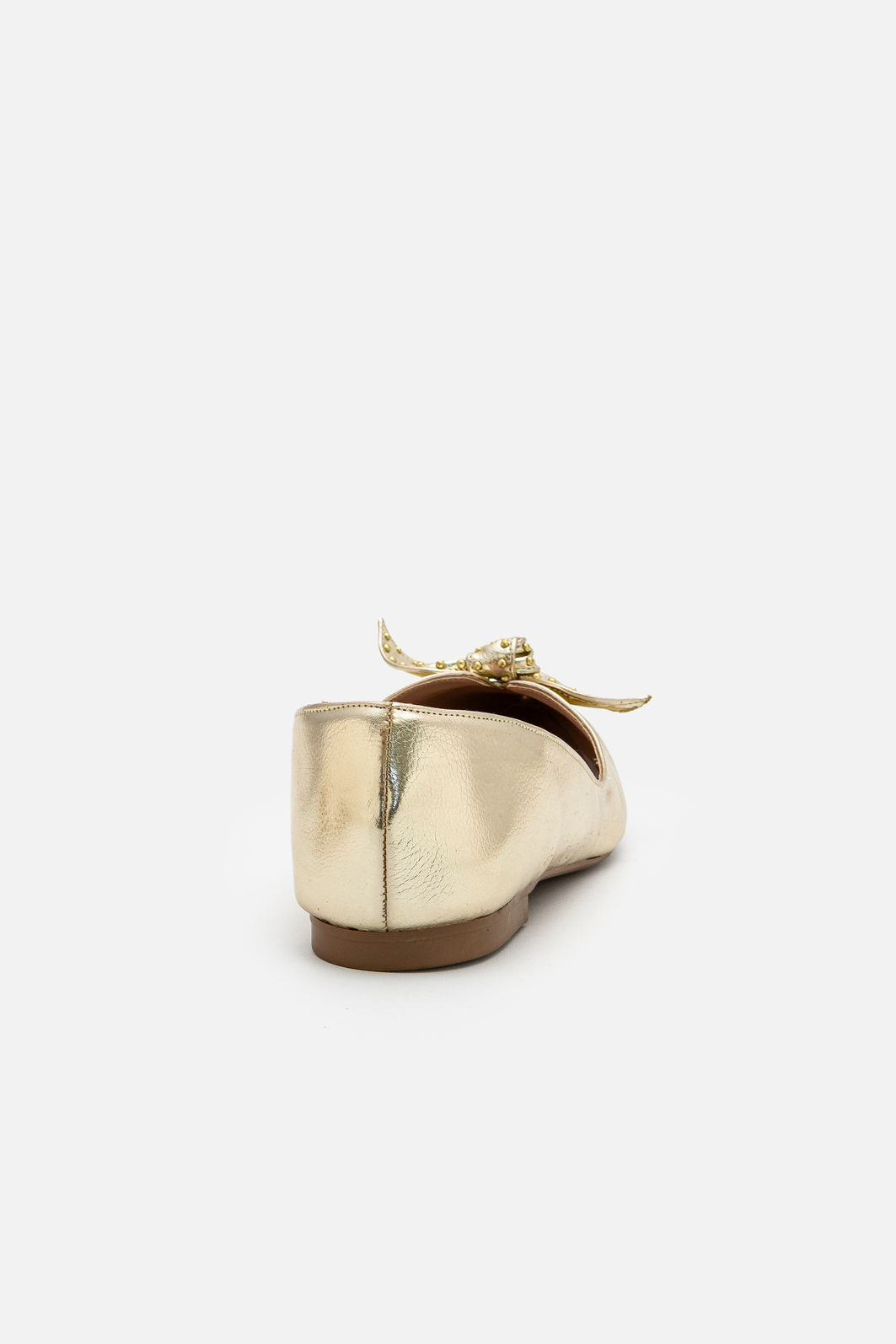 Sapatilha Bico Fino com Laço Ouro Sapatilha Bico Fino com Laço Ouro