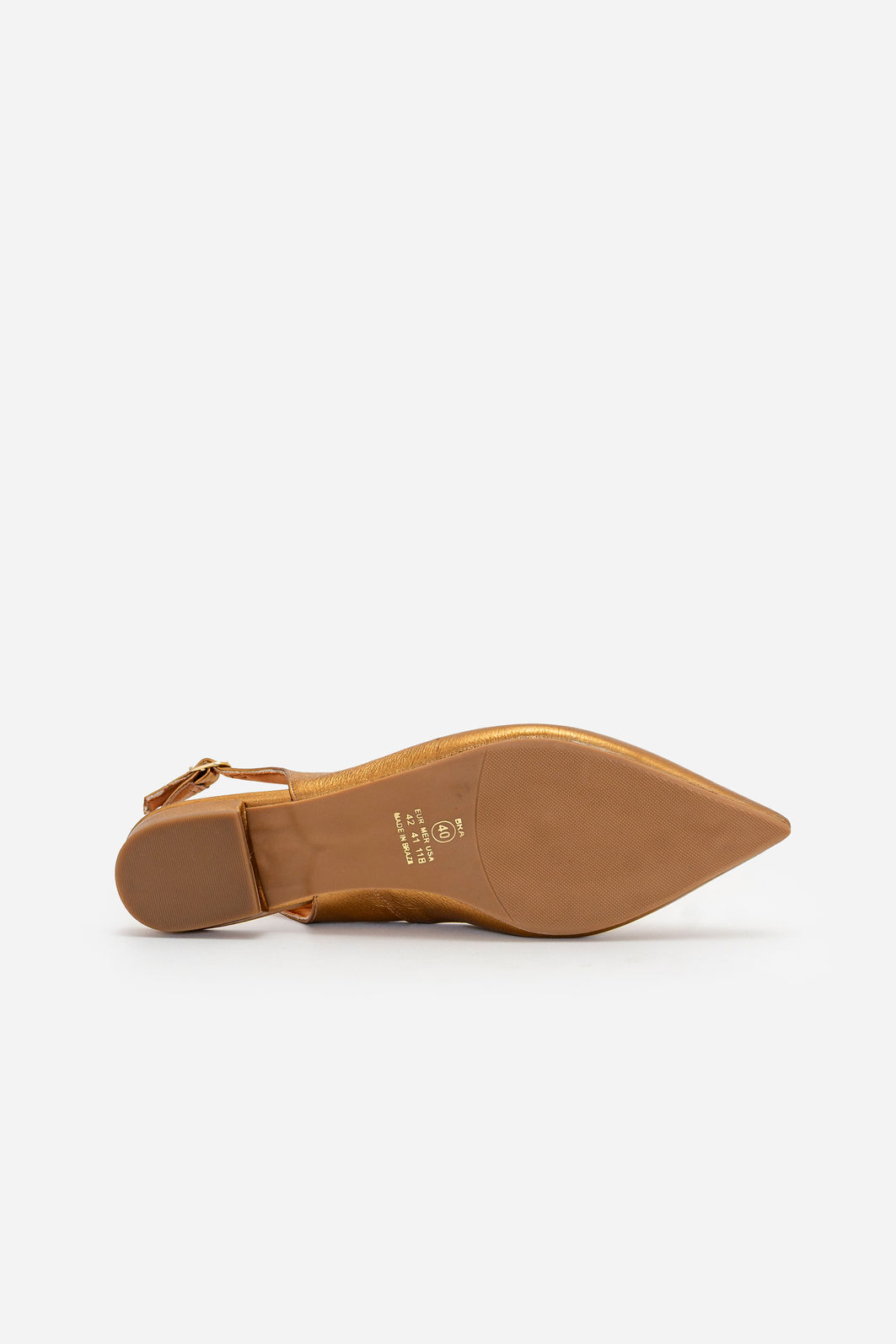 Slingback em Couro Bronze Slingback em Couro Bronze