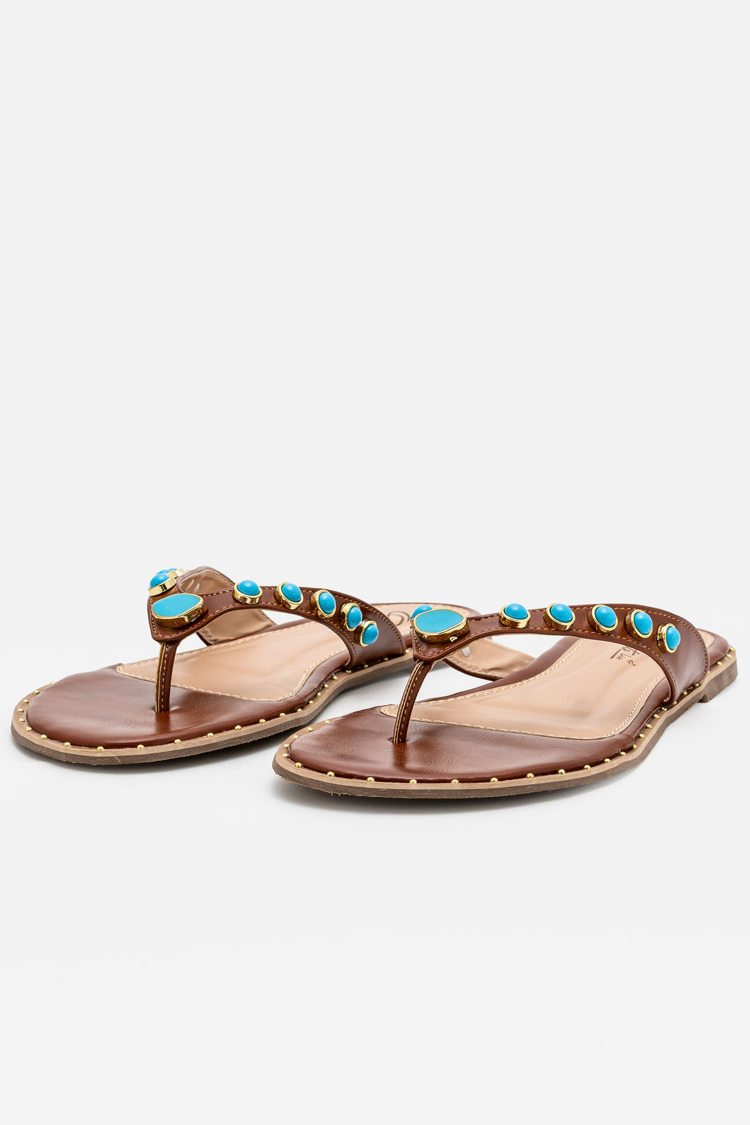 Rasteira de Dedo com Enfeites Tostado Rasteira de Dedo com Enfeites Tostado