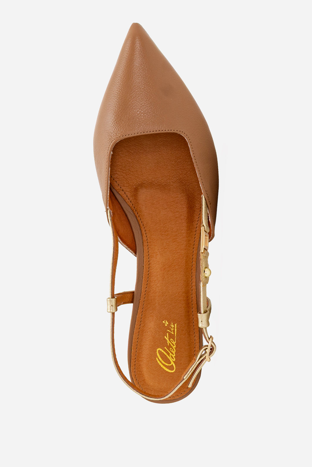 Slingback Elegante em Couro Caramelo Slingback Elegante em Couro Caramelo