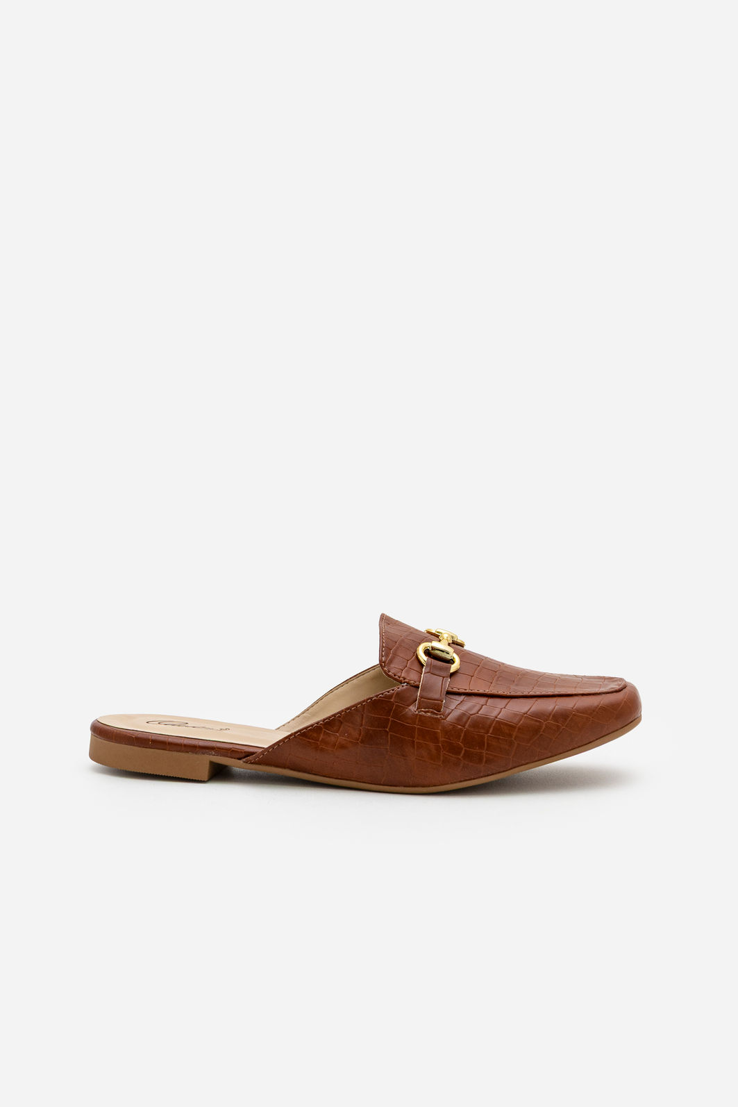 Mule em Croco com Horsebit Marrom Mule em Croco com Horsebit Marrom