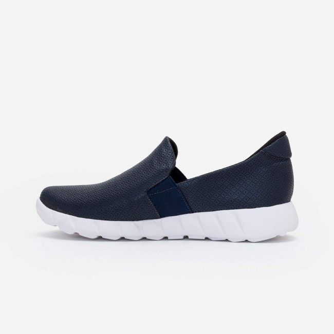 Tênis Slip On Comfort em Material Texturizado Marinho