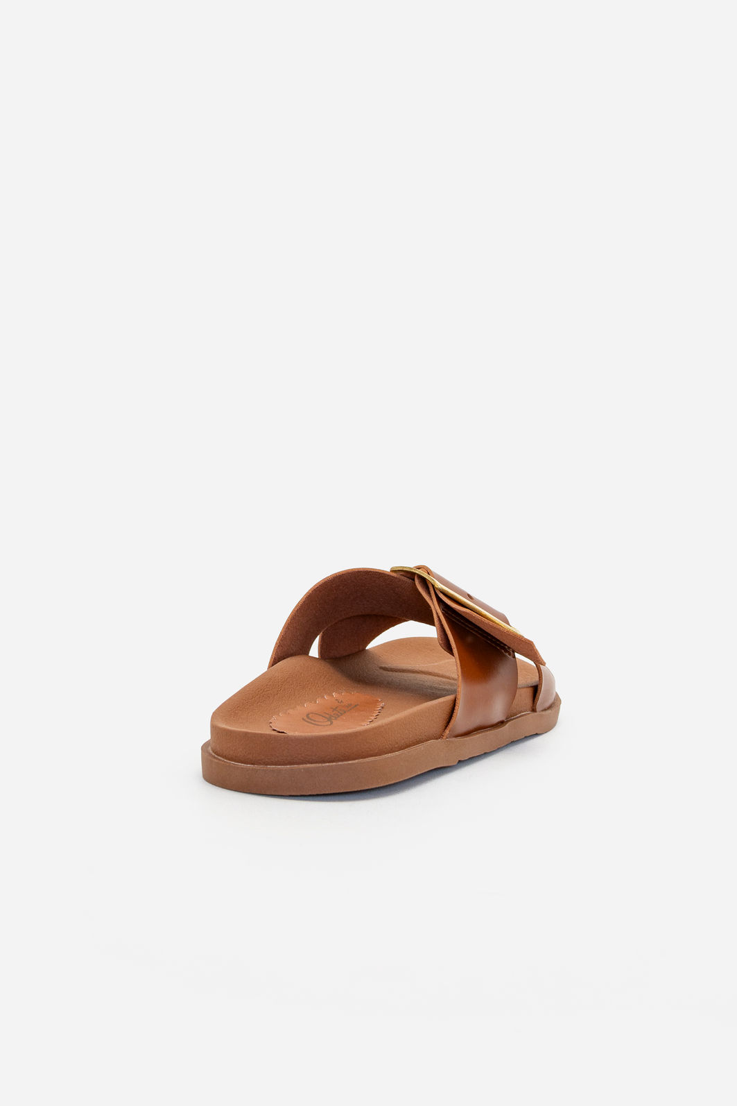 Papete com Tiras Cruzadas e Maxi Fivela Caramelo Papete com Tiras Cruzadas e Maxi Fivela Caramelo