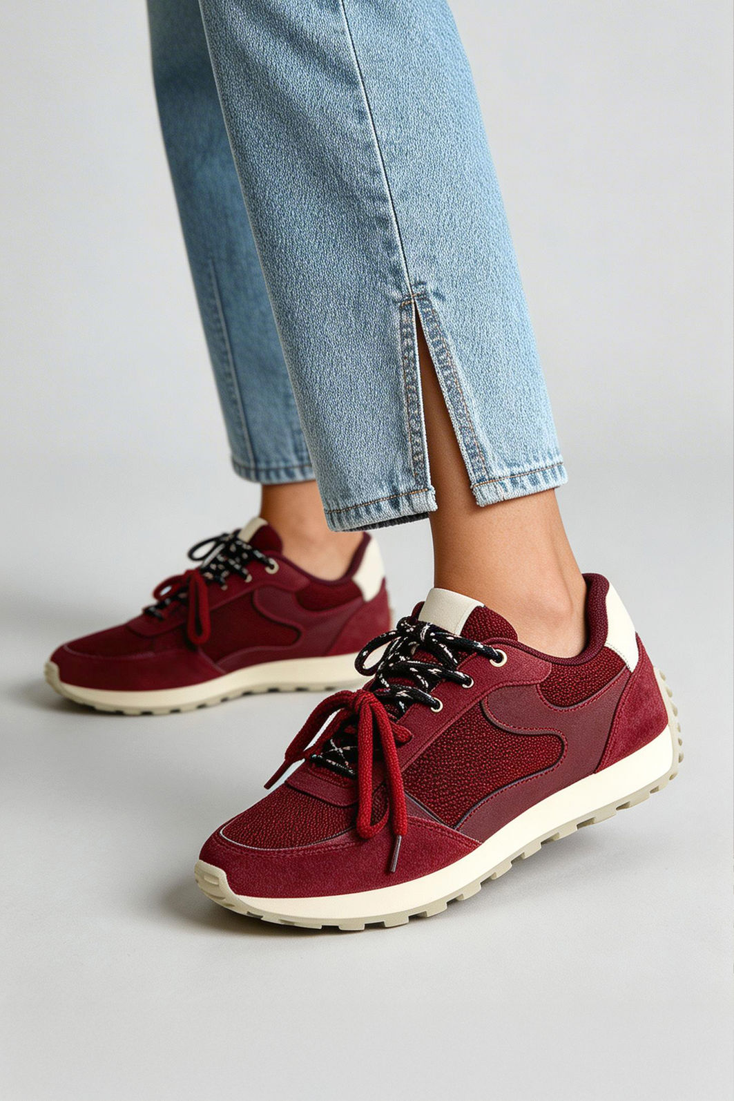 Tênis Jogger Estiloso Bordô