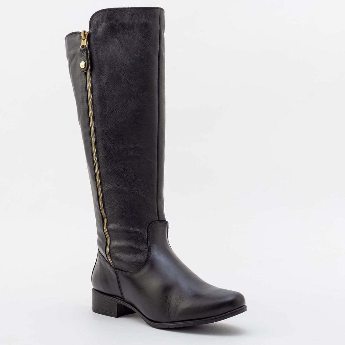 Bota Montaria em Couro com Extensor Preta