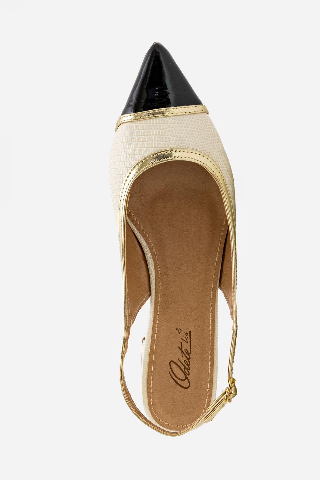Chanel com Detalhes e Salto Baixo Off White Chanel com Detalhes e Salto Baixo Off White