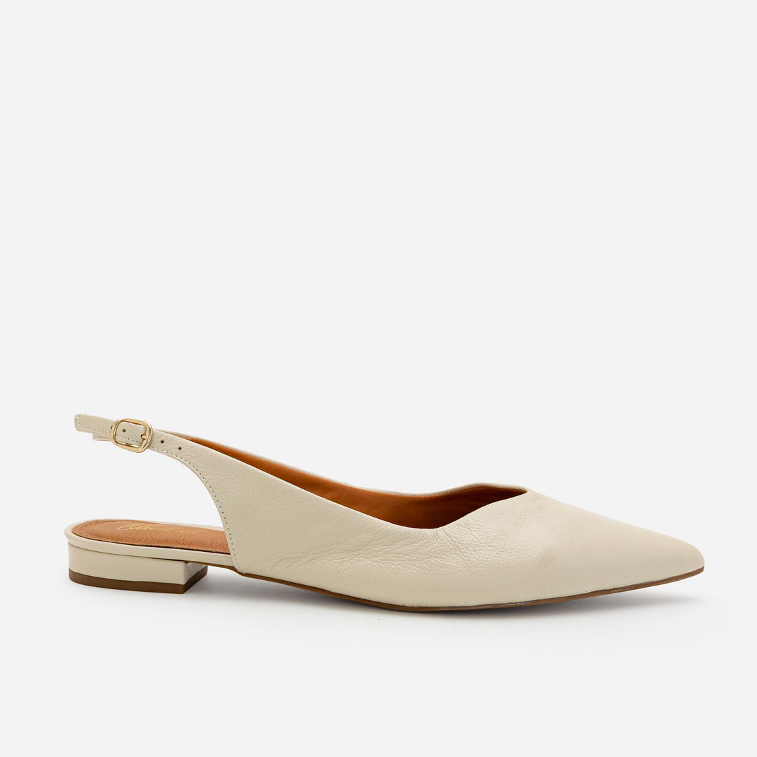 Slingback em Couro Off White Slingback em Couro Off White