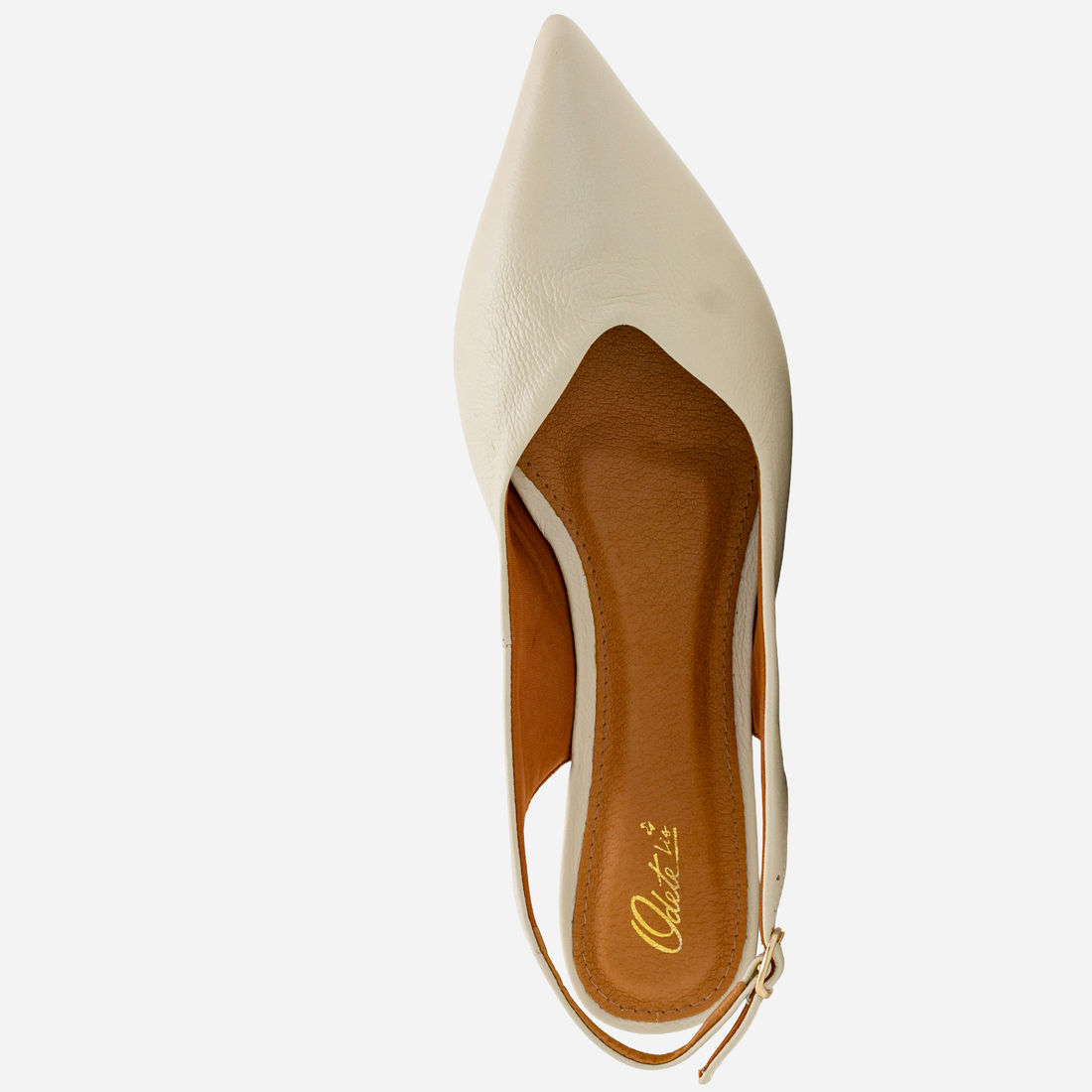 Slingback em Couro Off White Slingback em Couro Off White