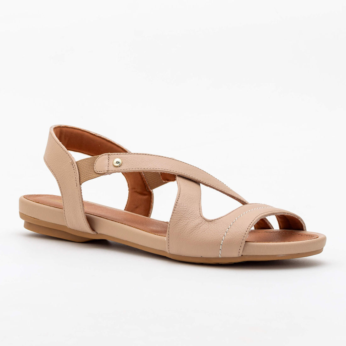 Rasteira Confortável em Couro Rose