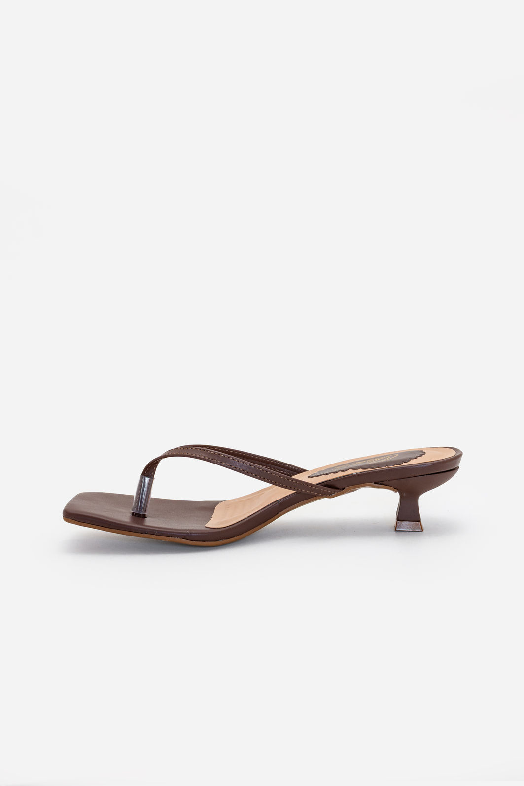 Mule de Dedo com Salto Baixo Marrom Mule de Dedo com Salto Baixo Marrom