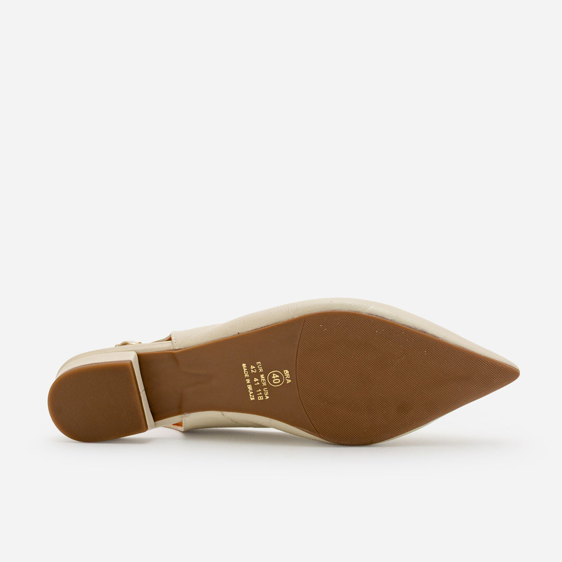 Slingback em Couro Off White Slingback em Couro Off White