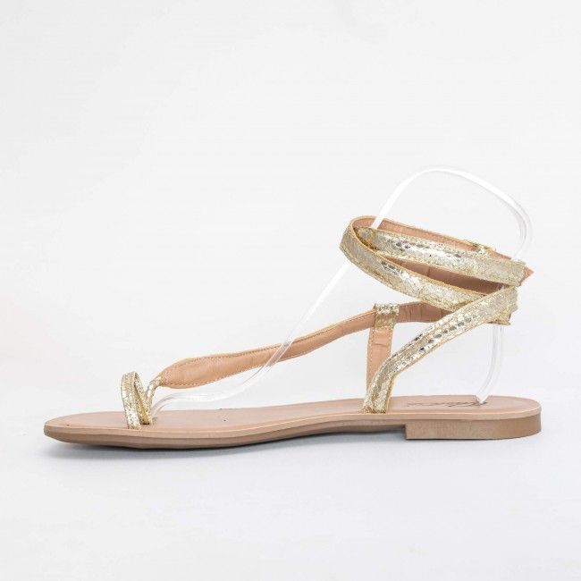 Rasteira Cobra com Tornozeleira Ouro Rasteira Cobra com Tornozeleira Ouro