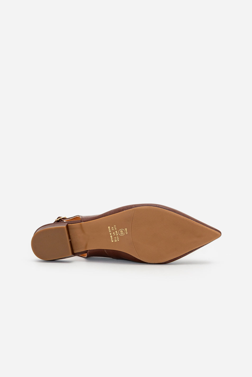 Slingback em Couro Marrom Slingback em Couro Marrom