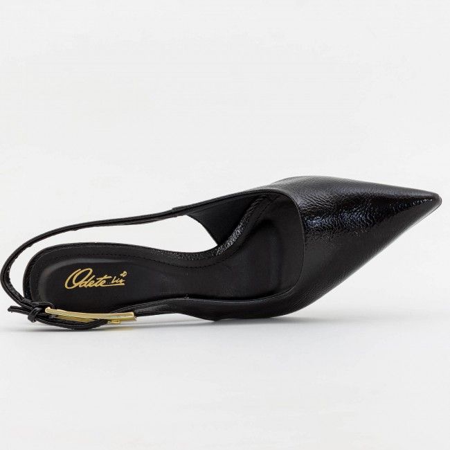 Slingback com Fivela e Salto Geométrico Preto Slingback com Fivela e Salto Geométrico Preto