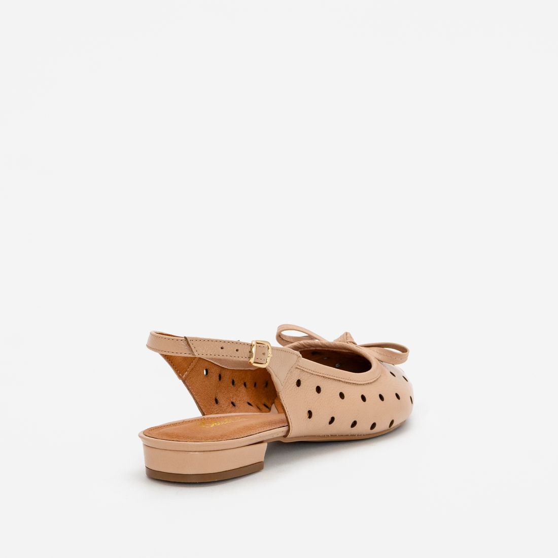 Slingback em Couro Delicado Amêndoa Slingback em Couro Delicado Amêndoa
