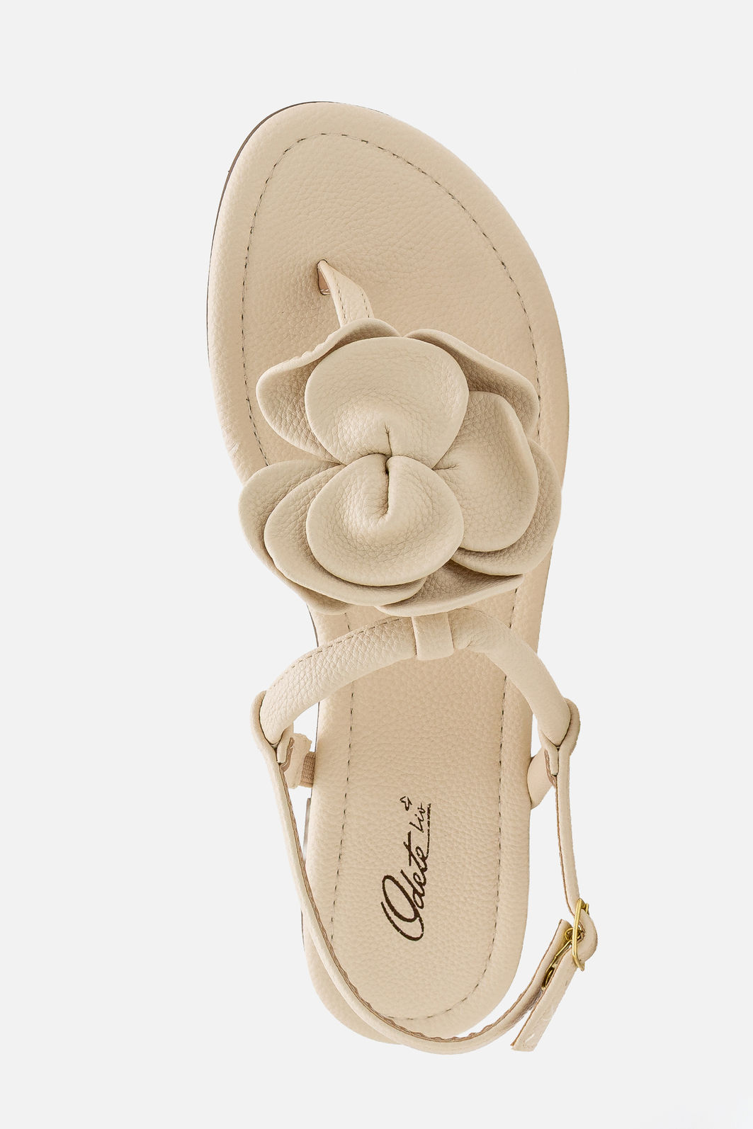 Rasteira com Flor Off White