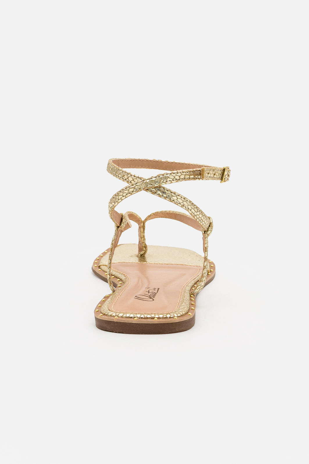 Rasteira Dedo Com Tornozeleira Ouro