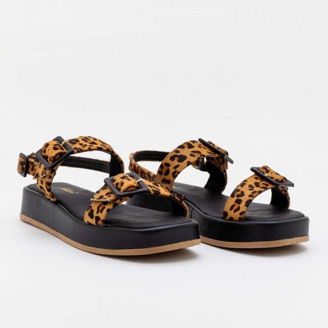 Sandália Flatform com Fivelas Ajustáveis Onça