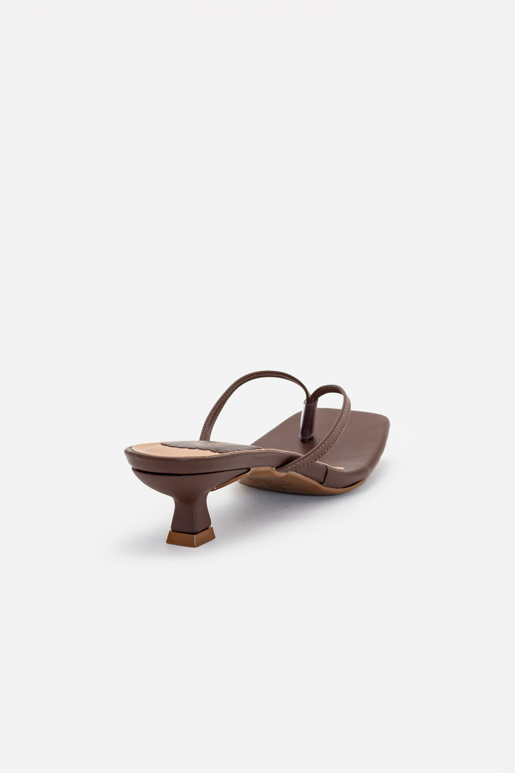 Mule de Dedo com Salto Baixo Marrom Mule de Dedo com Salto Baixo Marrom
