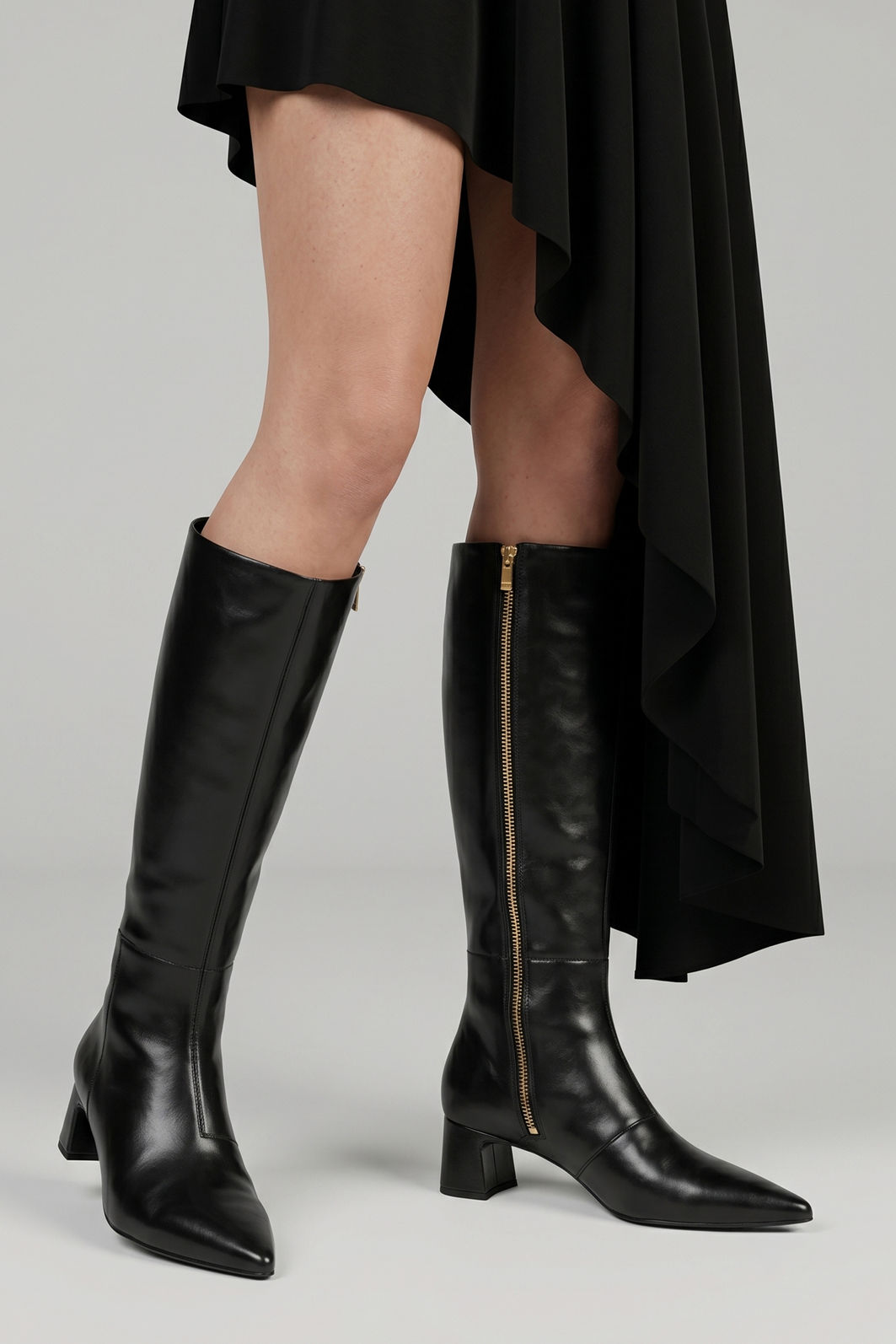 Bota Cano Longo com Capa e Salto Bloco Preta Bota Cano Longo com Capa e Salto Bloco Preta