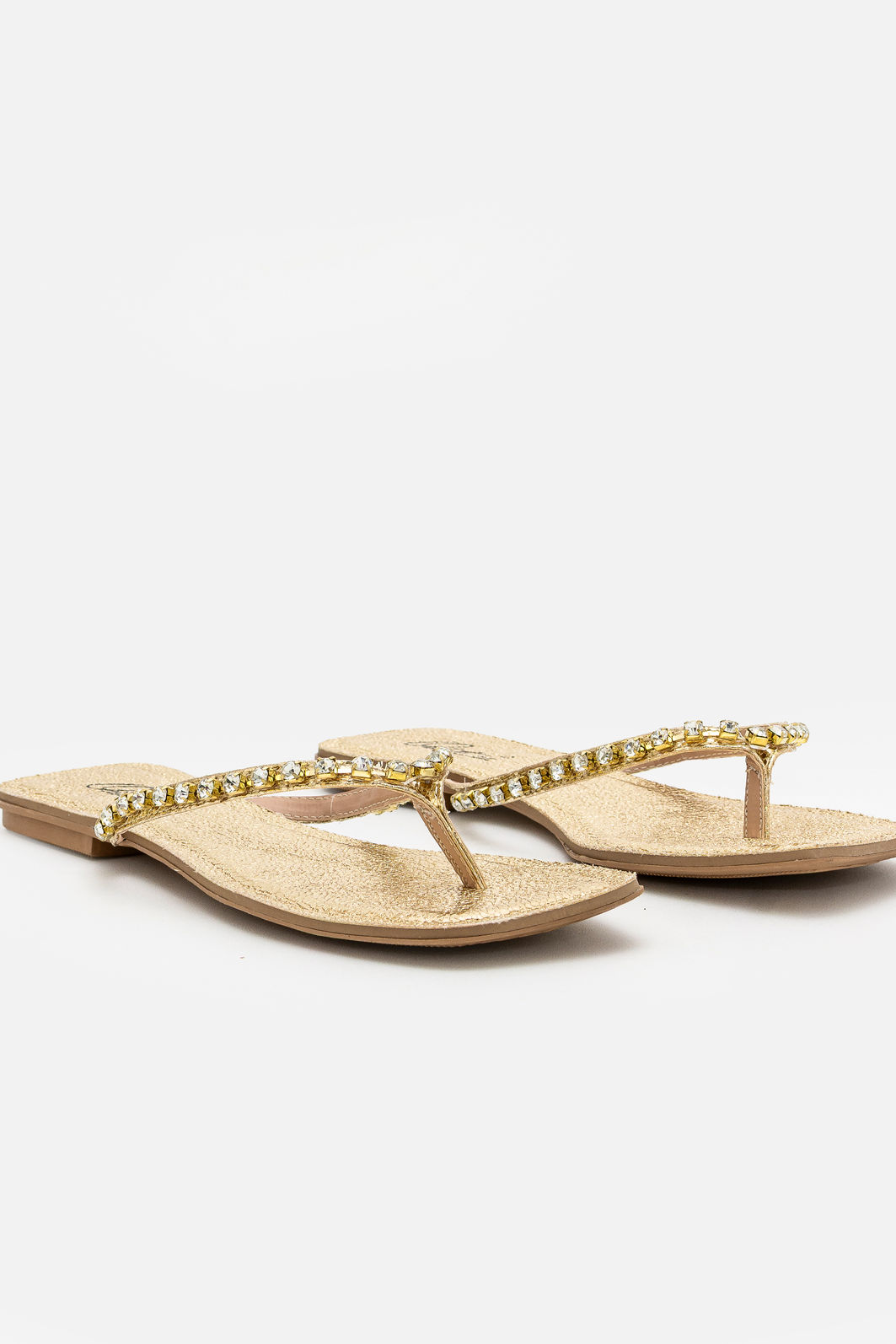 Rasteira com Strass Delicada Ouro Rasteira com Strass Delicada Ouro