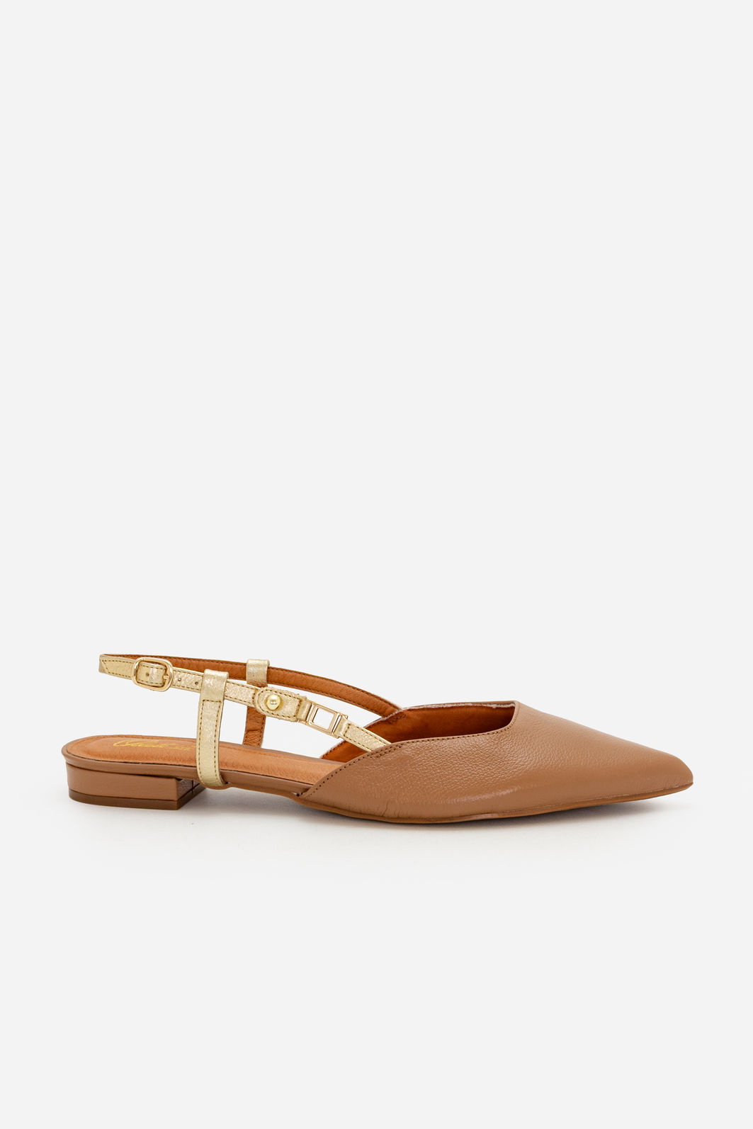 Slingback Elegante em Couro Caramelo Slingback Elegante em Couro Caramelo