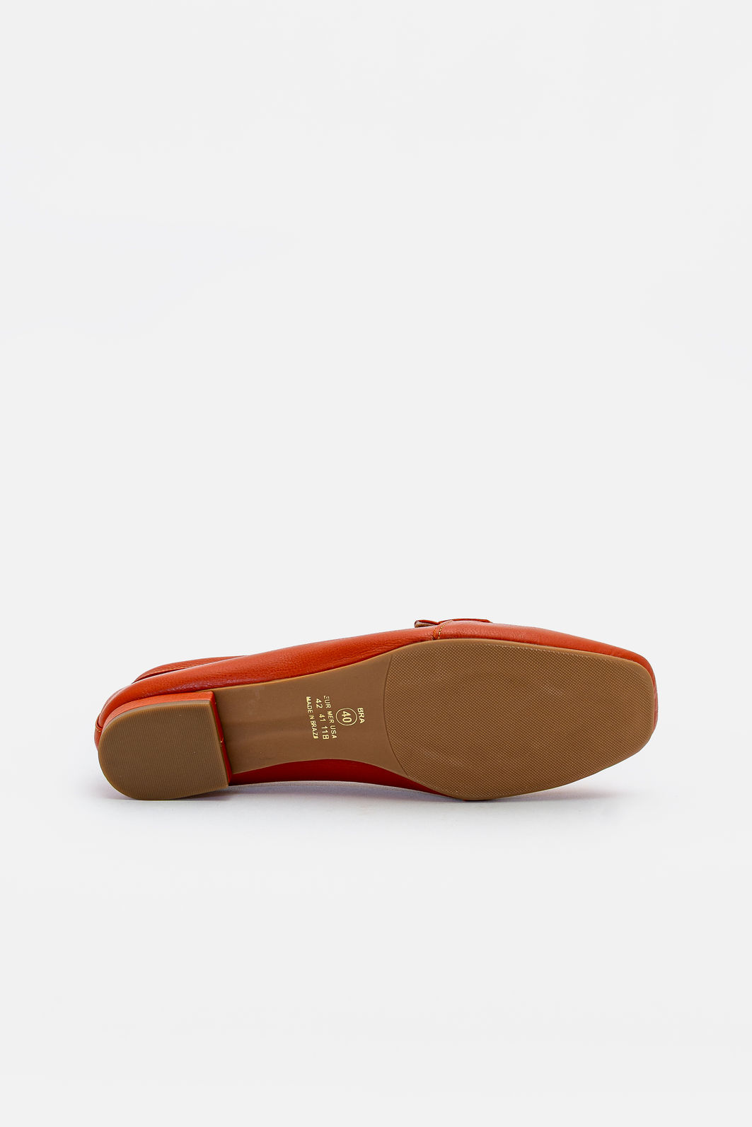 Mocassim Elegante em Couro Laranja Mocassim Elegante em Couro Laranja