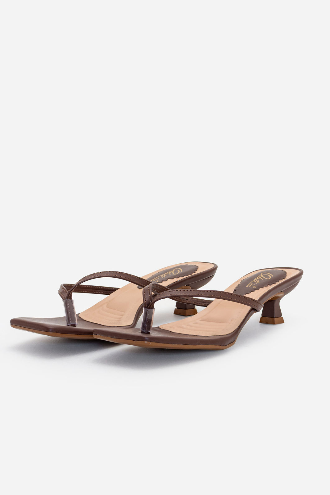 Mule de Dedo com Salto Baixo Marrom Mule de Dedo com Salto Baixo Marrom
