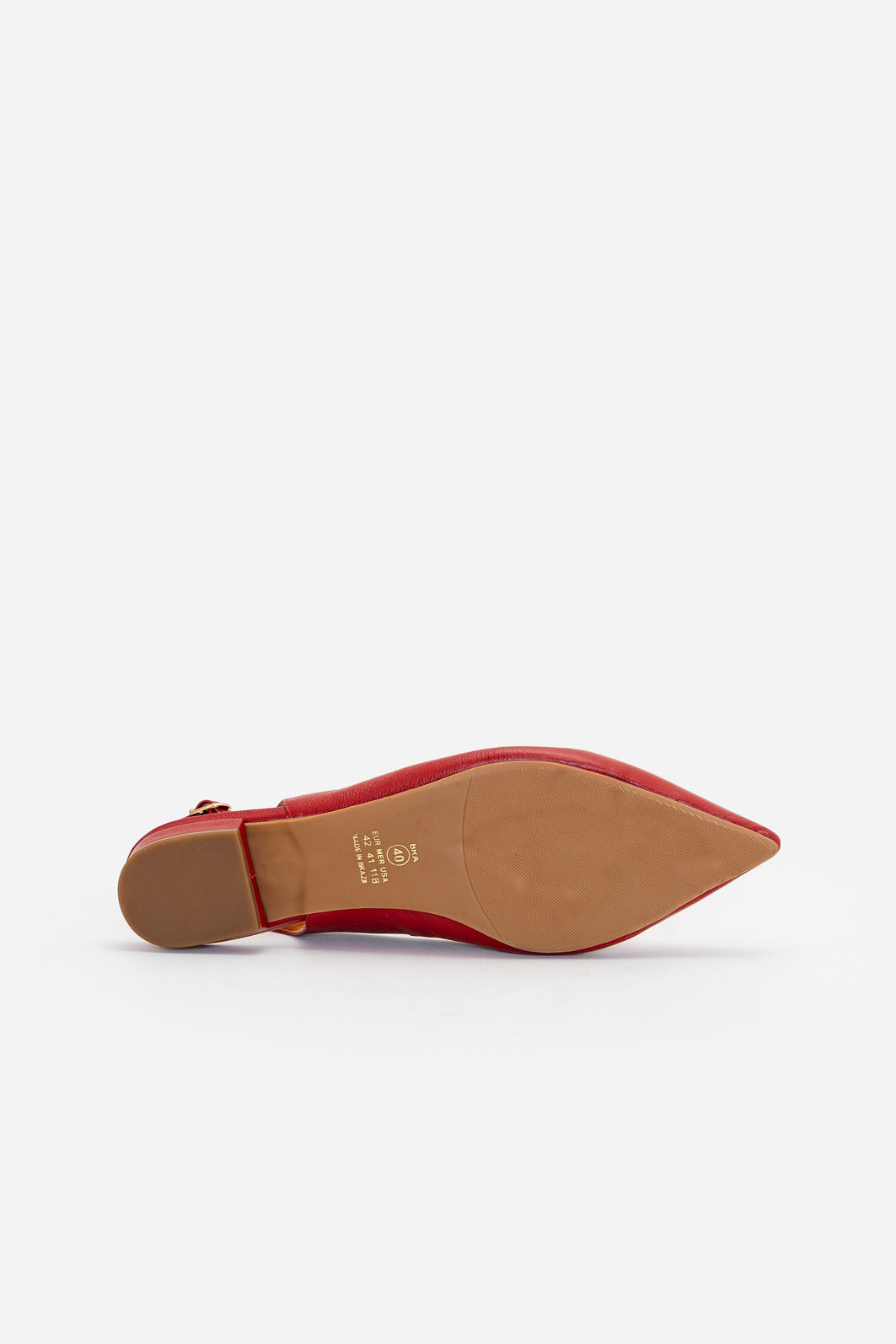 Slingback em Couro Vermelho Slingback em Couro Vermelho