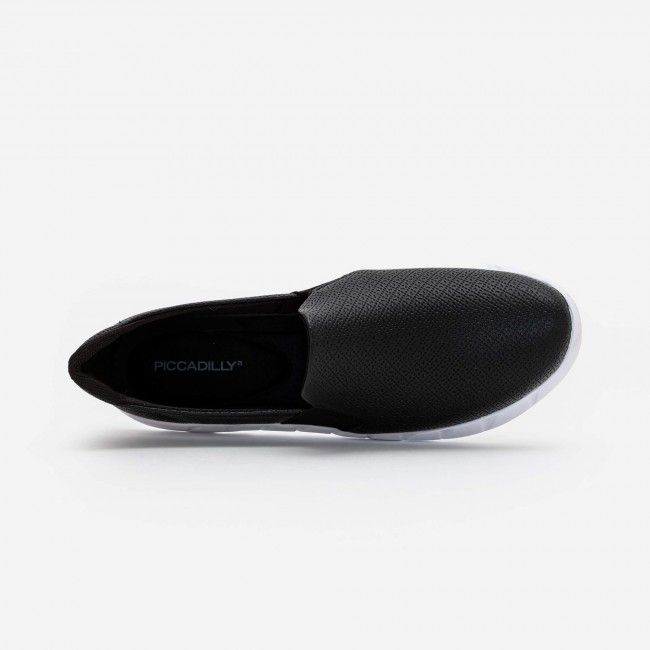 Tênis Slip On Comfort em Material Texturizado Preto