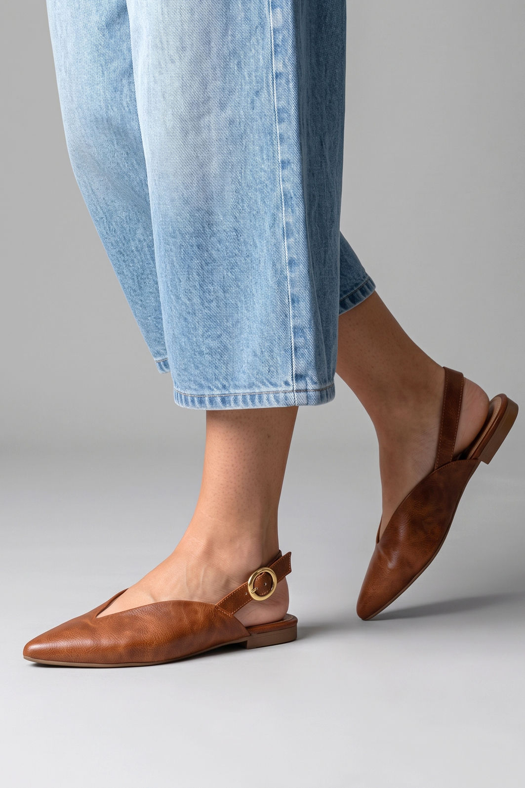 Slingback com Decote Tostado Slingback com Decote Tostado