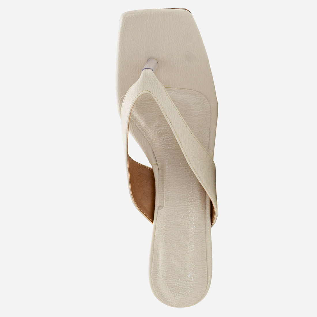 Mule De Dedo com Salto Bloco Baixo Off White Mule De Dedo com Salto Bloco Baixo Off White