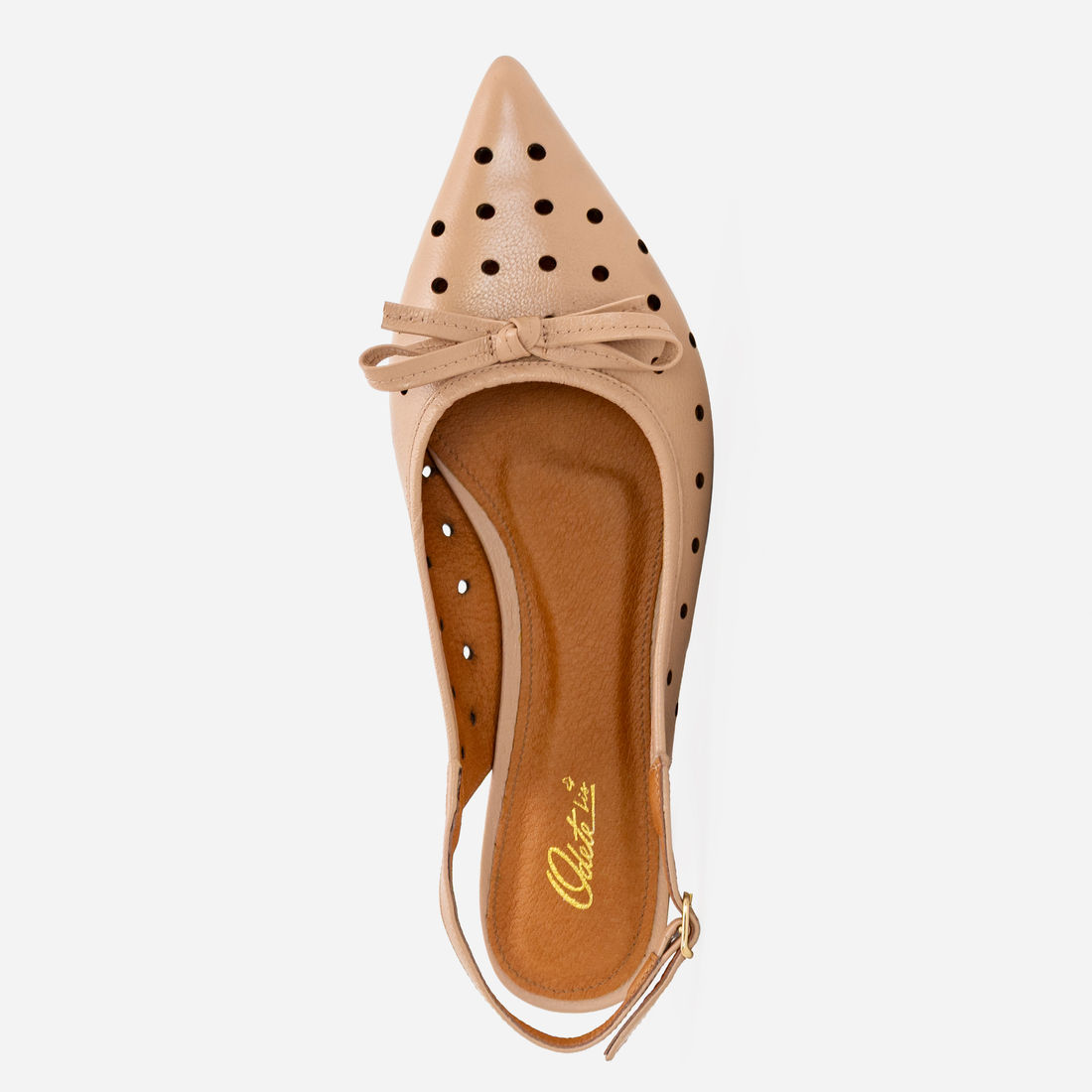 Slingback em Couro Delicado Amêndoa Slingback em Couro Delicado Amêndoa